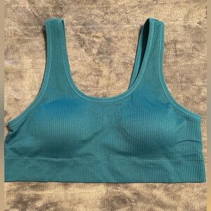 Teal torrid Lightly Lined Seamless Rib Scoop Bralette nwot